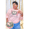 Joy to the World Rhinestone Graphic Long Sleeve Shirt Hoodie, Sweatshirt | GrindPrints.com