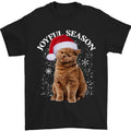 Joyful Season Christmas Funny Cat Xmas Mens T-Shirt 100% Cotton Made in USA Hoodie, Sweatshirt | GrindPrints.com