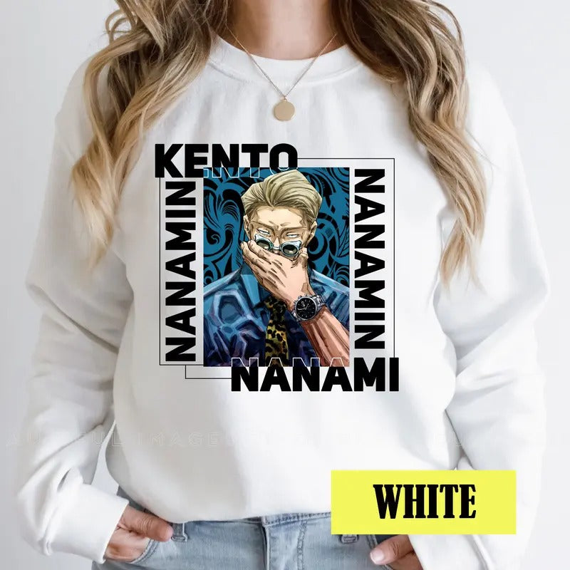 Jujutsu Kaisen Characters Tshirt Crewneck Hoodie Comfort Cotton Sweatshirt | GrindPrints.com
