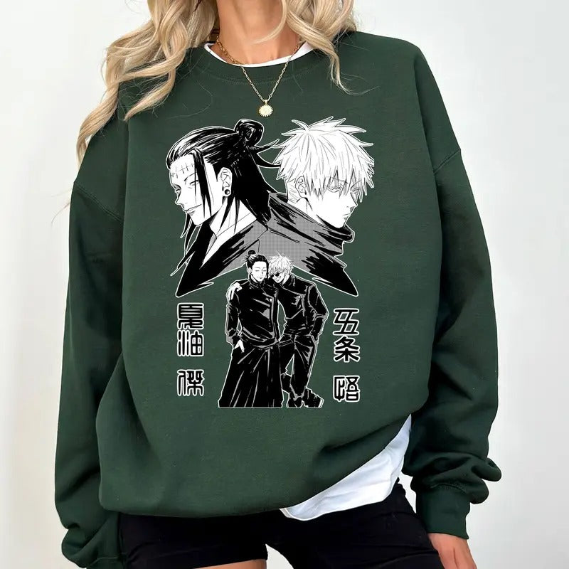 Jujutsu Kaisen Characters Tshirt Crewneck Hoodie Comfort Cottonstyle{n002}2 Sweatshirt | GrindPrints.com