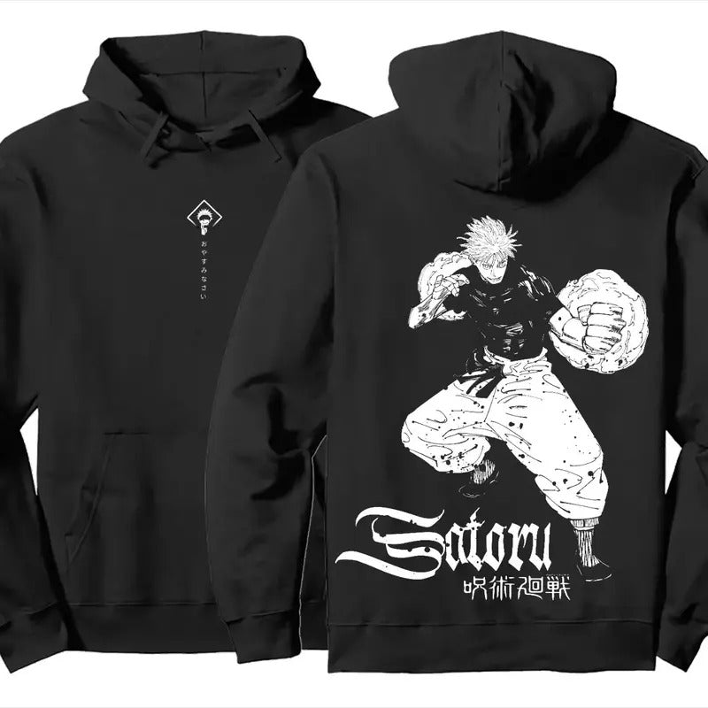 Jujutsu Kaisen JJK Gojo Satarou Manga Anime Inspired Minimalist Hoodie double-sided T-Shirts, Sweatshirt | GrindPrints.com
