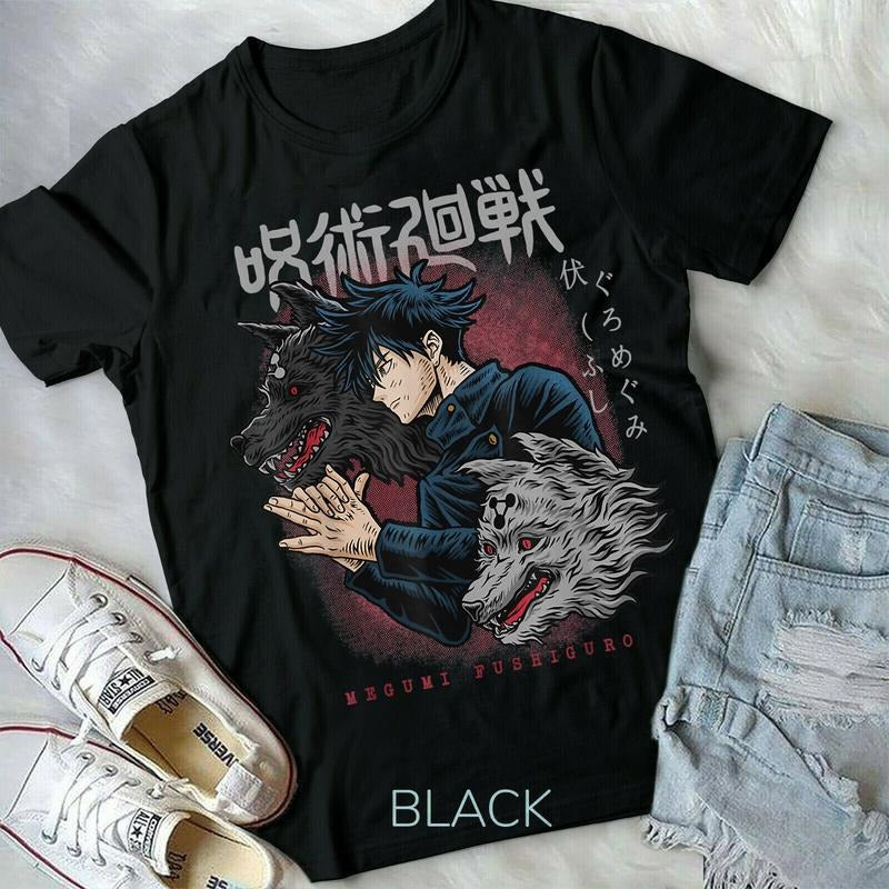 Jujutsu Kaisen Megumi Fushiguro Kon Divine Dogs,Gift Otaku new Shirt Hoodie, Sweatshirt | GrindPrints.com