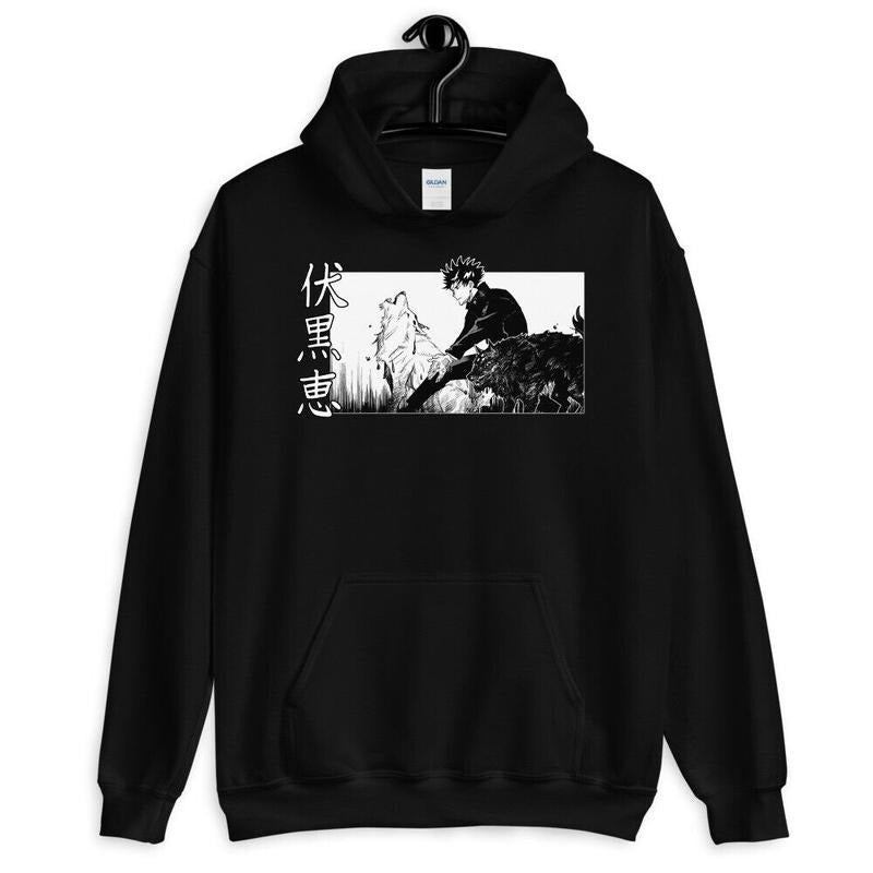 Jujutsu Kaisen Pullover Unisex Hoodie,anime,manga, Megumi Fushiguro graphic tee Sweatshirt | GrindPrints.com