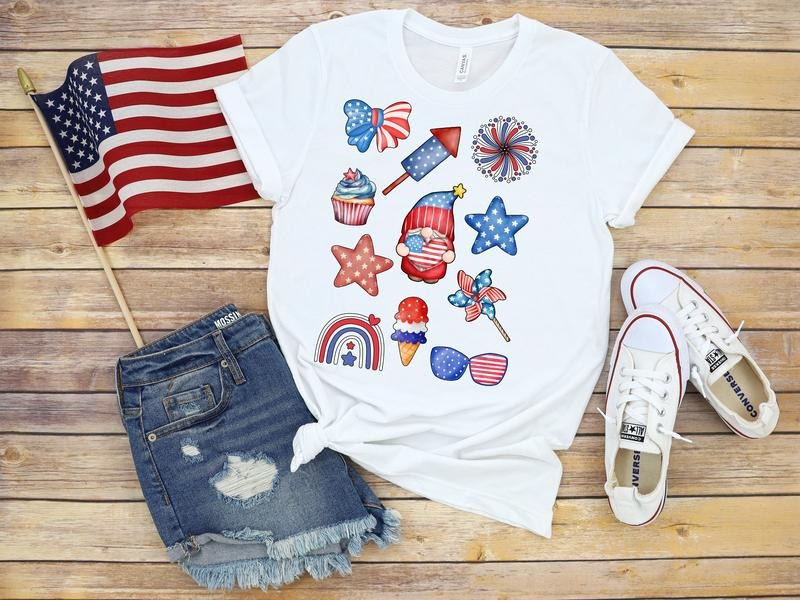 July 4th T-shirt Usa Shirt Flag Shirt Stars And Stripes 4th Of July Shirt Independence Day Shirt July 4th Gnome Shirt...