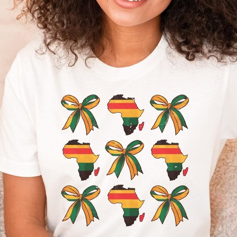 Juneteenth Coquette Bow Shirt, African American Freedom Day Bow Tee, Juneteenth Ribbon Coquette Bow Gift, BLM Shirt...