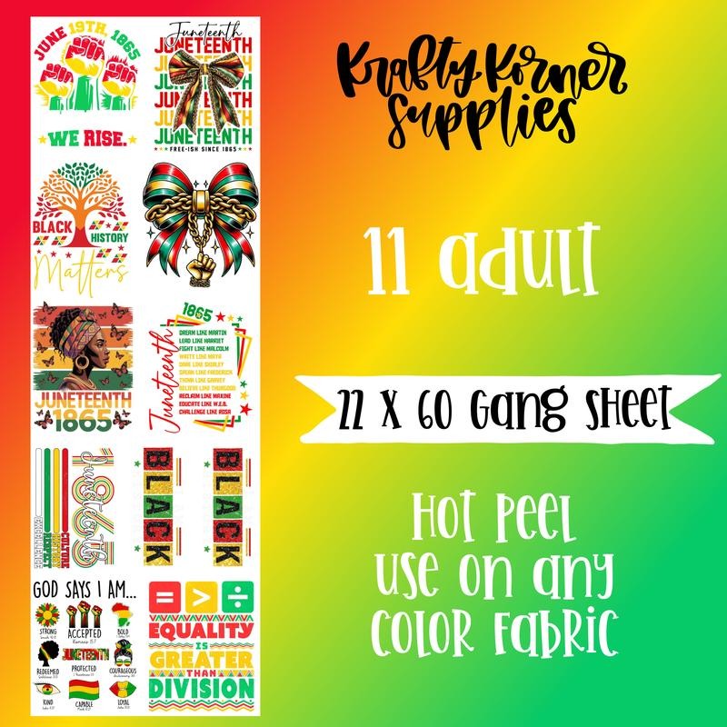 Juneteenth DTF Transfer Gang Sheet, 22 x 60 T-Shirts, Hoodie, Sweatshirt | GrindPrints.com