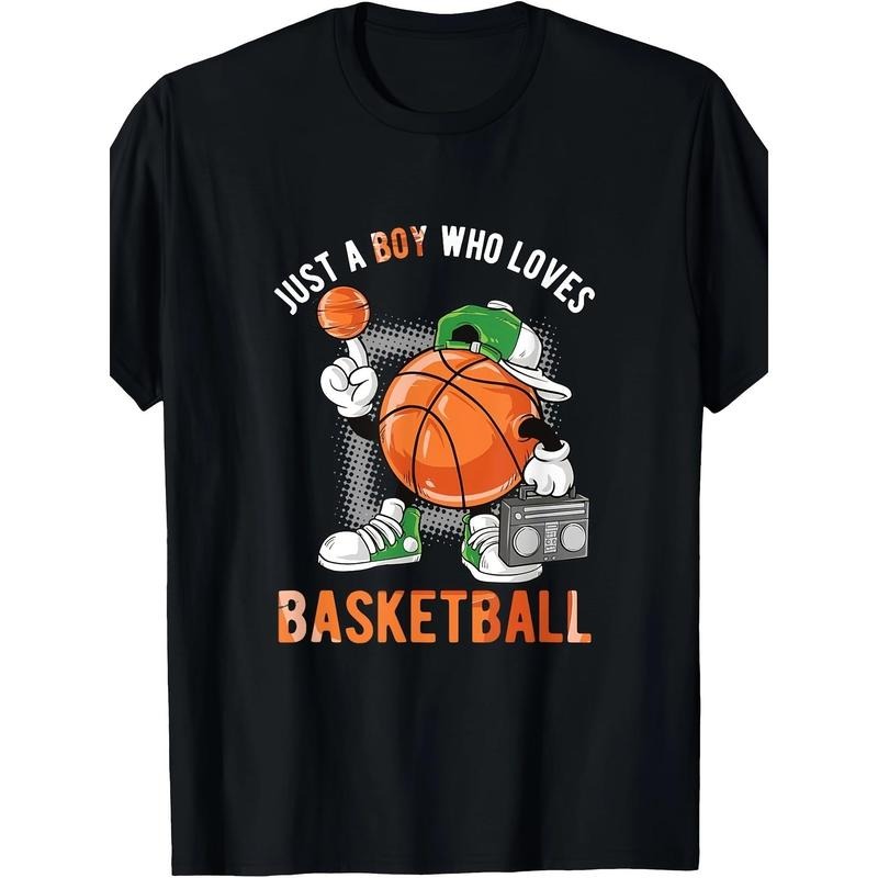 Just A Boy Who Loves Basketball Men T-Shirt -  Cotton T-shirt Made in USA Hoodie, Sweatshirt | GrindPrints.com