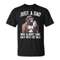 Just A Dad Who Always Came Back Bigfoot Gorilla Fathers Day Men's T-shirt, Full-Color Casual Menswear Top, Perfect Gift,...