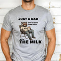 Just A Dad Who Always Came Back With The Milk Shirt, Humorous Gift for Fathers, Dad Raccoon Shirt Hoodie, Sweatshirt