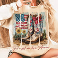 Just A Girl Who Loves America Sweatshirt, America Western 4th Of July Tee, Cowgirl USA 4th of July Shirt, Memorial Day...