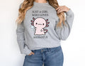 Just A Girl Who Loves Axolotls Sweatshirt, Cute Axolotl Salamander Sweater, Pink Axolotl Lover Gift Hoodie, Kawaii Animal...