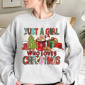 Just A Girl Who Loves Christmas Crewneck Sweatshirt, Hoodie, T-shirt | GrindPrints.com