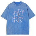 Just A Girl Who Loves Jesus Unisex Washed T-Shirt, Christian Jesus  t shirts, Vintage 90s Graphic Tee Gift Womenswear Top...