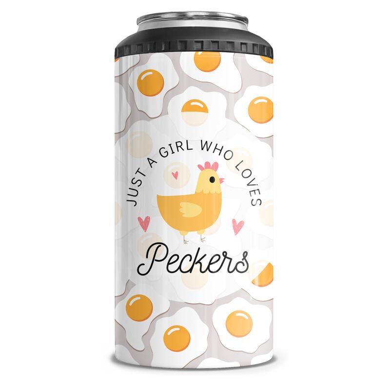 Just A Girl Who Loves Peckers 4-in-1 Can Cooler Tumbler Combo T-Shirts, Hoodie, Sweatshirt | GrindPrints.com