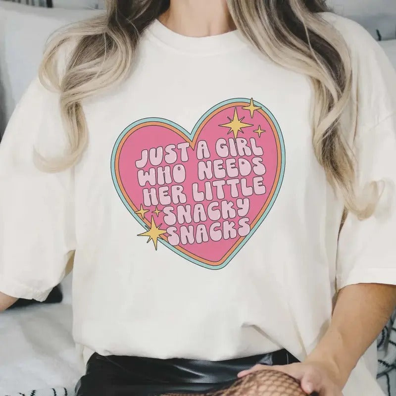 Just A Girl Who Needs Her Little Snacky Snacks DTF Transfers - THIS IS NOT A SHIRT Hoodie, Sweatshirt | GrindPrints.com
