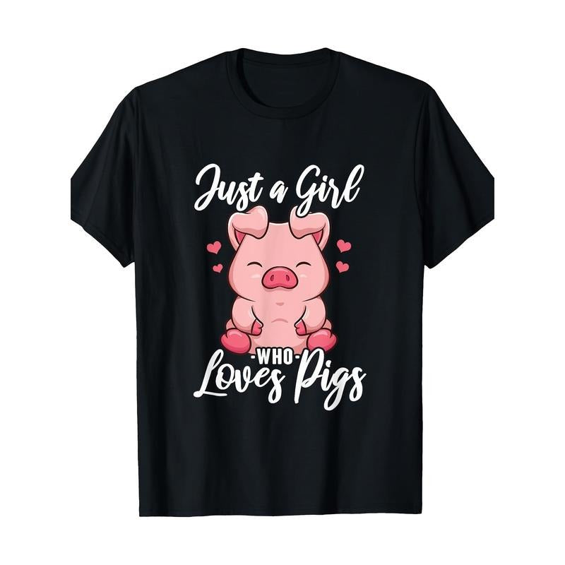 Just A Who Loves Pigs T-Shirt-100% Cotton -  made in usa Hoodie, Sweatshirt | GrindPrints.com