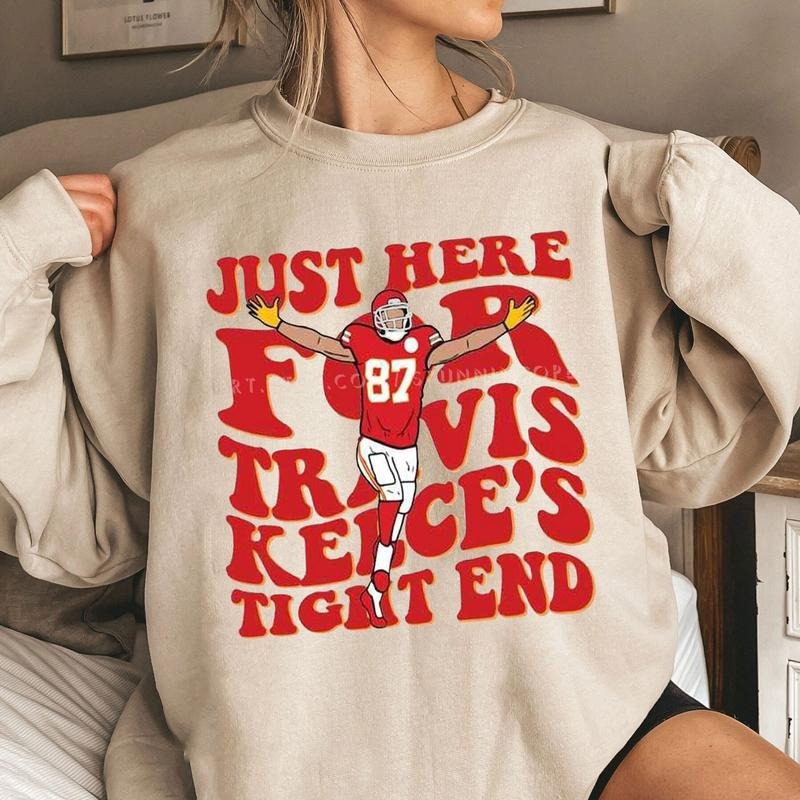 Just Here For Travis Kelce Tight End Sweatshirt, Kansas City Football Sweatshirt, Vintage KC Football Sweatshirt, Travis...