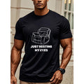 Just Resting My Eyes Black T Shirts For Men Graphic Tee Casual Crew Neck Soft 100% Cotton Funny Sayings Stylish...