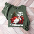 Just Waiting For Christmas Sweatshirt,Santa Claus Shirt,Funny Christmas Shirt,Merry Christmas,Christmas Gift,Christmas...