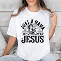Just a Mama Who Loves Jesus Mothers Day Tee Pure Cotton Casual Street Style Crew Neck Short Sleeve T-Shirt Tops Trendy...