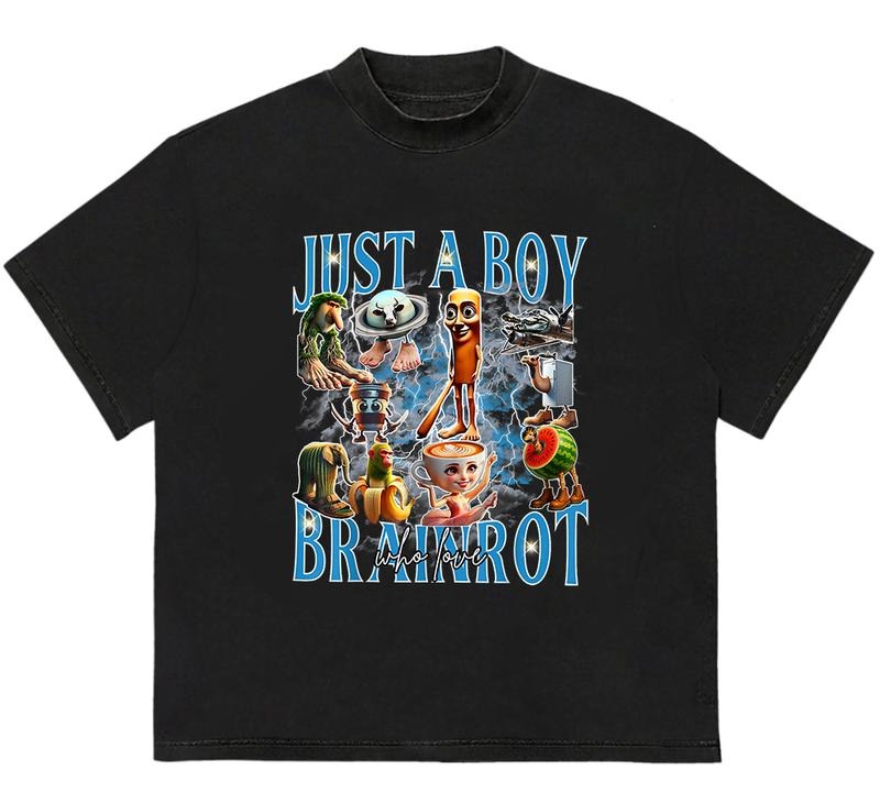 Just a boy Who love Brairot T-Shirt Classic 90s Retro Essential Quality Graphic Design Hoodie, Sweatshirt | GrindPrints.com