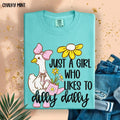 Just a girl who likes to Dilly Dally DTF Transfers - THIS IS NOT A SHIRT Hoodie, Sweatshirt | GrindPrints.com