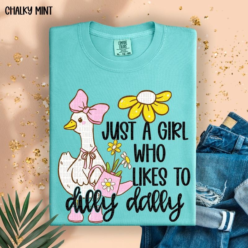 Just a girl who likes to Dilly Dally DTF Transfers - THIS IS NOT A SHIRT Hoodie, Sweatshirt | GrindPrints.com