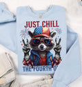 Just chill the fourth out, Raccoon, America, Funny 4th of July, USA , Independence Day , Raccoon , Feral Hoodie, T-shirt...
