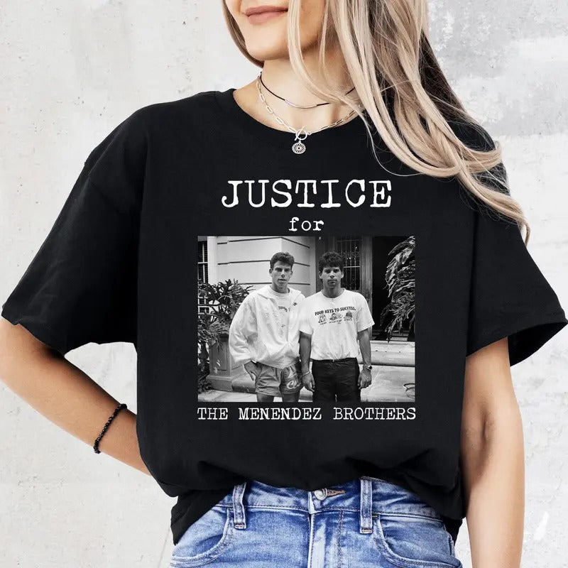 Justice For The Menendez Brothers Shirt, Nicholas Chavez, Younger Performer, Cooper Koch, Retro Movie Tees, Unisex Short...