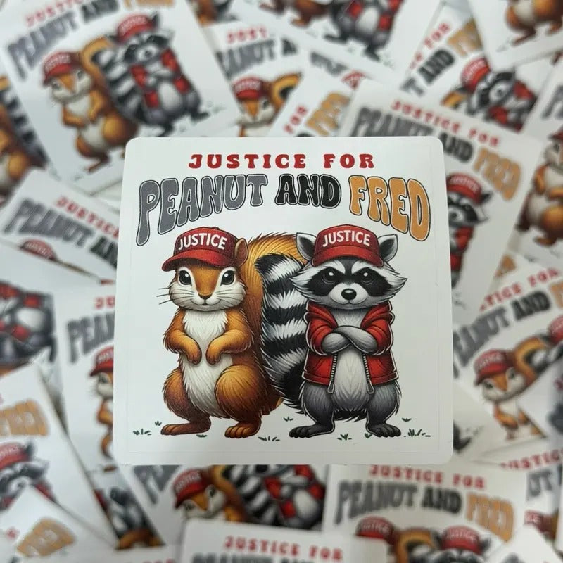 Justice Peanut and Fred Sticker! T-Shirts, Hoodie, Sweatshirt | GrindPrints.com