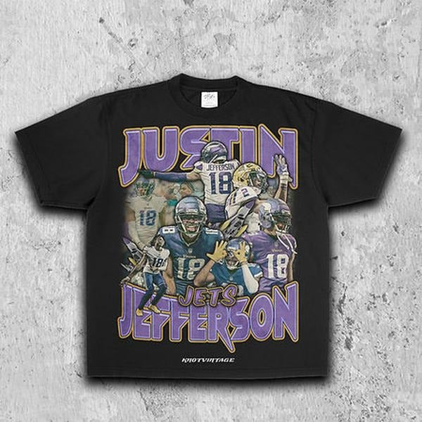 Justin Jefferson Tee for Men - Soft and Comfortable Shirt - Menswear - Graphic T-Shirt Hoodie, Sweatshirt | GrindPrints.com
