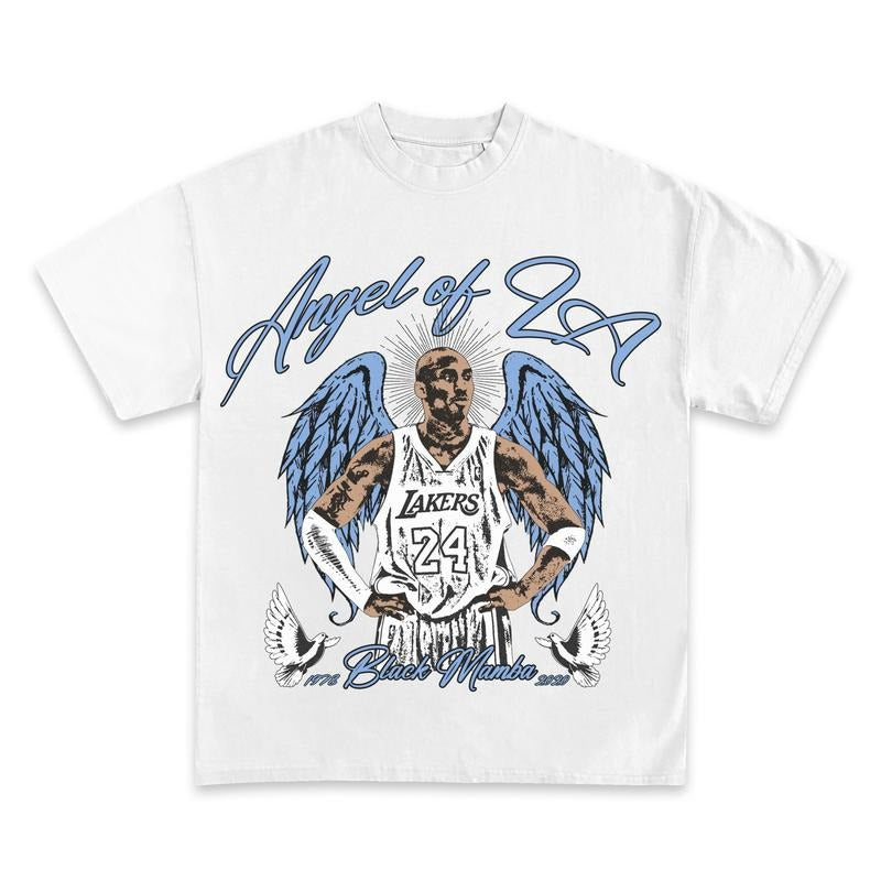 KOBE BRYANT "ANGEL OF LA" GRAPHIC BOOTLEG T-SHIRT - STREETWEAR Hoodie, Sweatshirt | GrindPrints.com