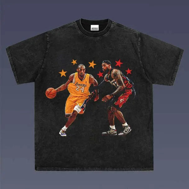 KOBE VS LEBRON 1.1 VINTAGE TEE | MEN'S GRAPHIC T-SHIRT SWEATSHIRT HOODIE | GIFT FOR FAN | GrindPrints.com