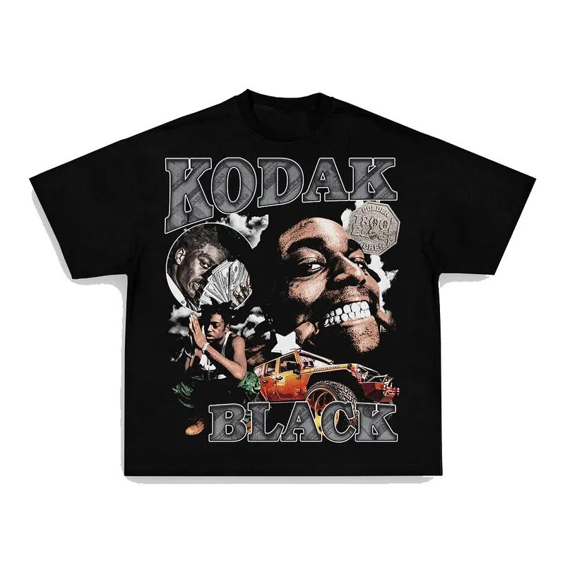 KODAK BLACK TEE Print Short Sleeve T-Shirt Hoodie, Sweatshirt | GrindPrints.com
