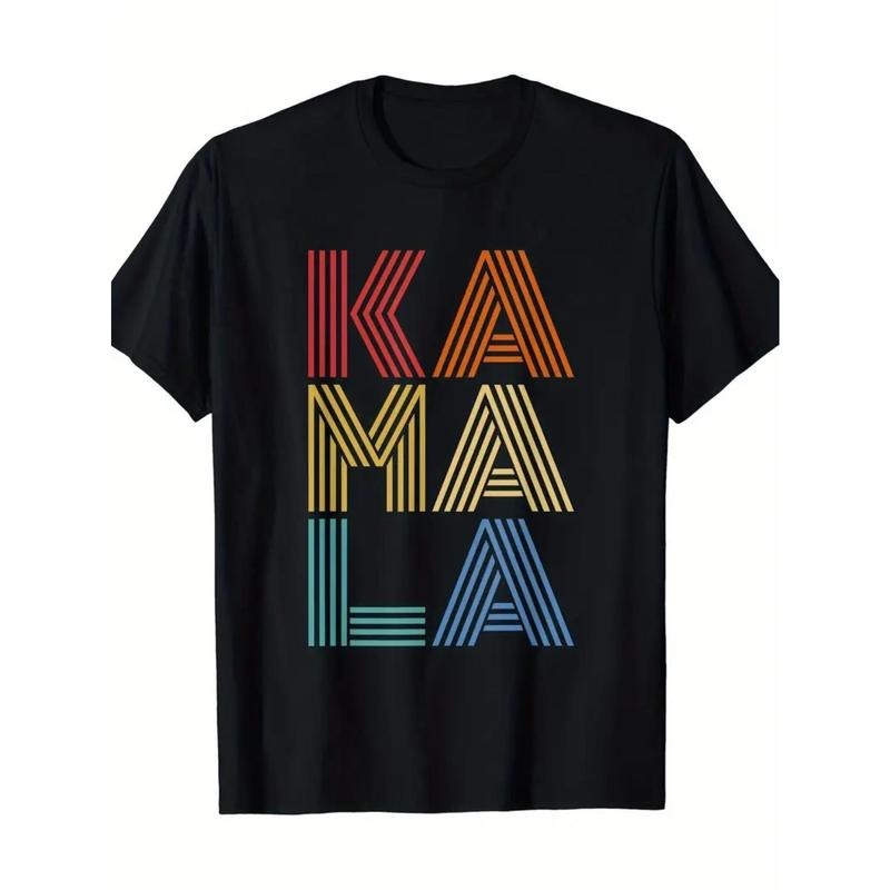 Kamala Geometric Pattern 100% Cotton Short Sleeve Casual Round Neck Comfortable & Black All Seasons Made USA T-Shirts, Hoodie, Sweatshirt