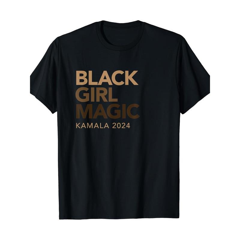 Kamala Harris 2024 Black Girl Magic with Melanin T-shirt, Men's T-shirt Made in USA Hoodie, Sweatshirt | GrindPrints.com