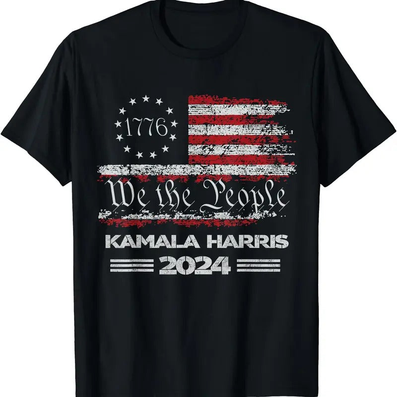 Kamala Harris 2024 US Flag Democratic President T-Shirt Hoodie, Sweatshirt | GrindPrints.com