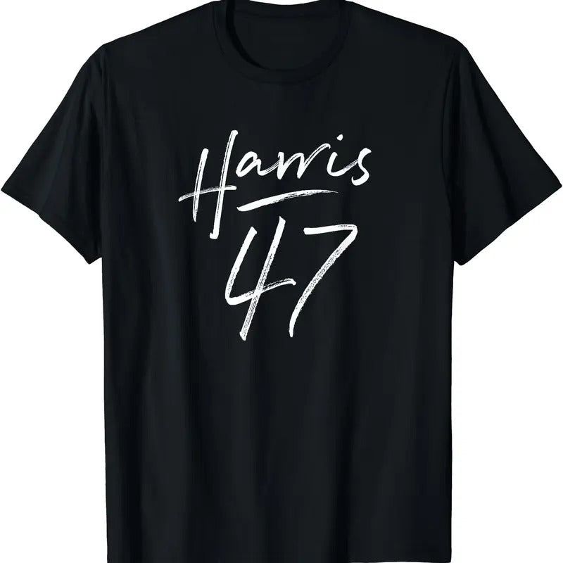Kamala Harris 47 Feminine Script for Women Girls Harris 2024 T-Shirt Hoodie, Sweatshirt | GrindPrints.com