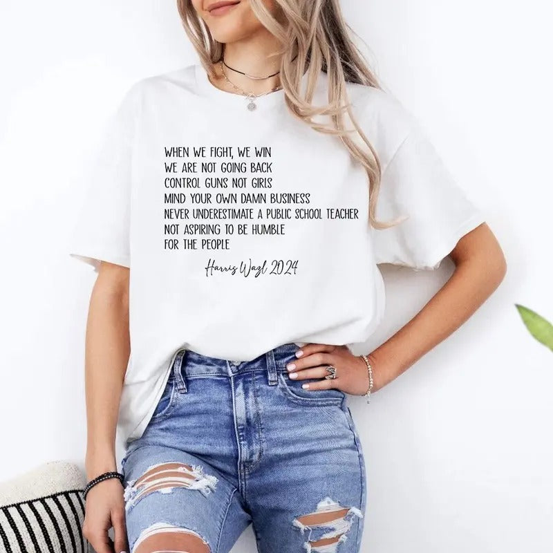 Kamala Harris Inspirational Quote Shirt, We Choose Freedom, Madam President Shirt, Election Tee, Feminist Shirt, Vote...
