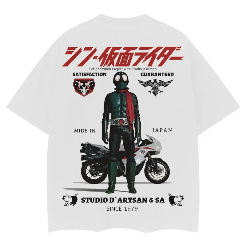 Kamen Rider "Rider No. 2" Heavyweight Vintage Tee 100% Cotton OVERSIZED Anime T-shirt Menswear Top Casual Streetwear...