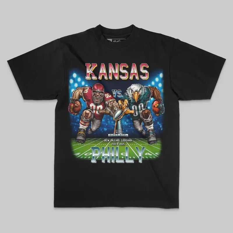 Kansas vs. Philly 2025 Championship T-Shirt – Big Game in New Orleans Tee graphic tees vintage graphic cotton t-shirt...