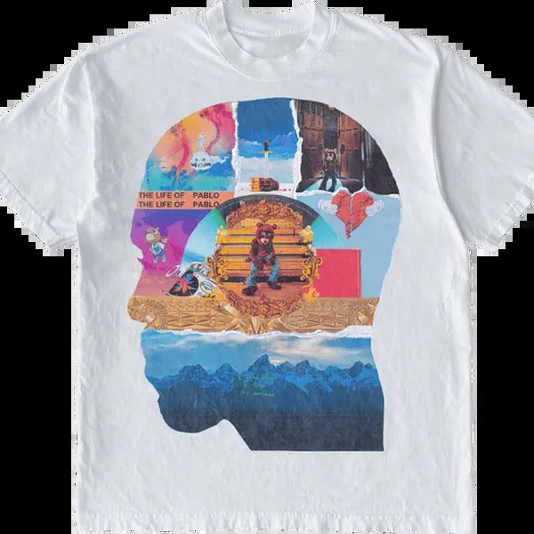 Kanye Head Album T-Shirt Graphic Vintage Tee 100% Cotton For Men For Women Menswear Soft Hoodie, Sweatshirt | GrindPrints.com