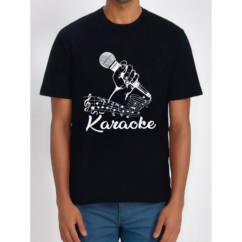 Karaoke Bar Singer Party Music Microphone Notes Song Gift T-Shirt Made in USA Hoodie, Sweatshirt | GrindPrints.com
