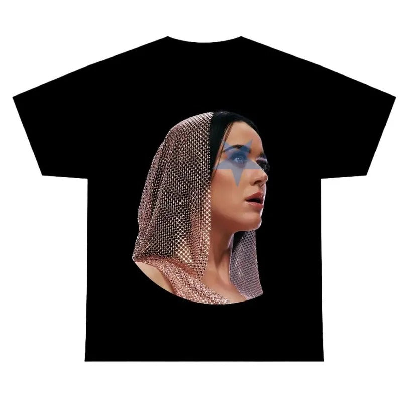 Kattyy Perryy Blue Star T-shirt, Graphic Tee Craze Cotton Fabric Hoodie, Sweatshirt | GrindPrints.com