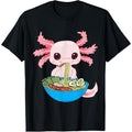 Kawaii Axolotl Eating Ramen Noodles Anime Kids Girls Teens T-Shirt made in usa Hoodie, Sweatshirt | GrindPrints.com
