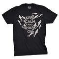 Keep Calm and Shark On T Shirt Funny Aquatic Meme Tee Mens Funny T Shirts Cool Slimming Tees with Plus Sizes Shark T...