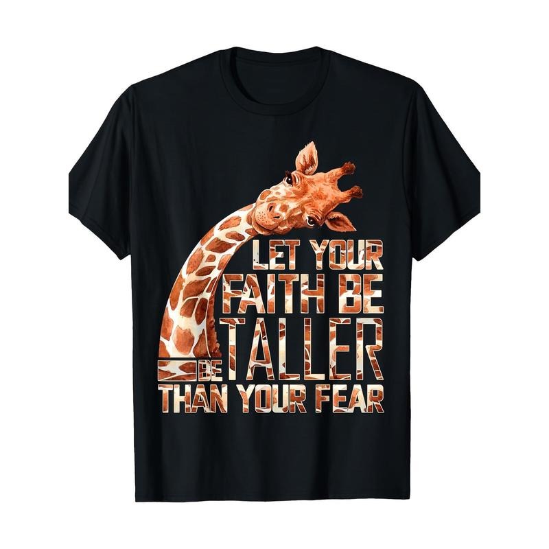 Keep Your Faith Above Fear Giraffe Casual Comfort Men's T-Shirt Made in USA Hoodie, Sweatshirt | GrindPrints.com
