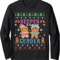 Keeper Of The Gender Christmas Cookies Gingerbread Xmas Ugly Long Sleeve T-Shirt Hoodie, Sweatshirt | GrindPrints.com