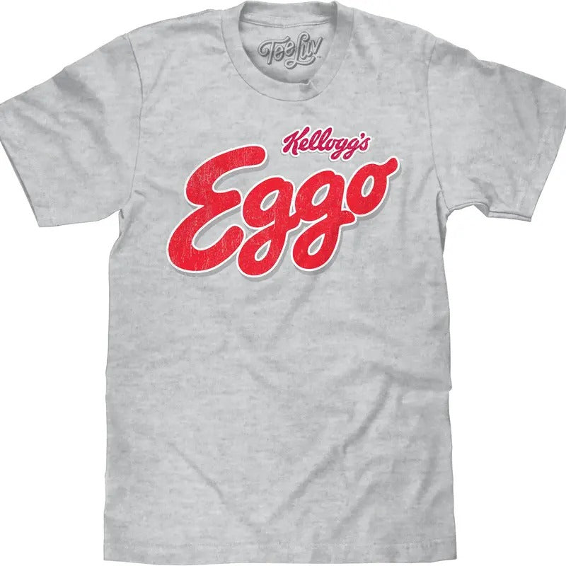 Kellogg's Eggo Waffle Logo T-Shirt - Athletic Gray Hoodie, Sweatshirt | GrindPrints.com