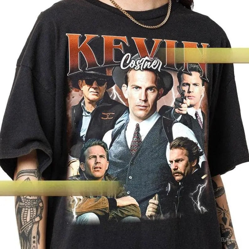 Kevin Costner Vintage Shirt Gift For Woman and Man Unisex T-Shirt Casual Crewneck Hoodie, Sweatshirt | GrindPrints.com